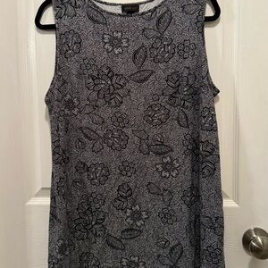 J. Jill wearever collection sleeveless blouse size 1X 95% rayon black & white
